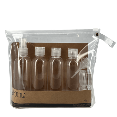 Trousse toilette transparente & Flacons de voyage
