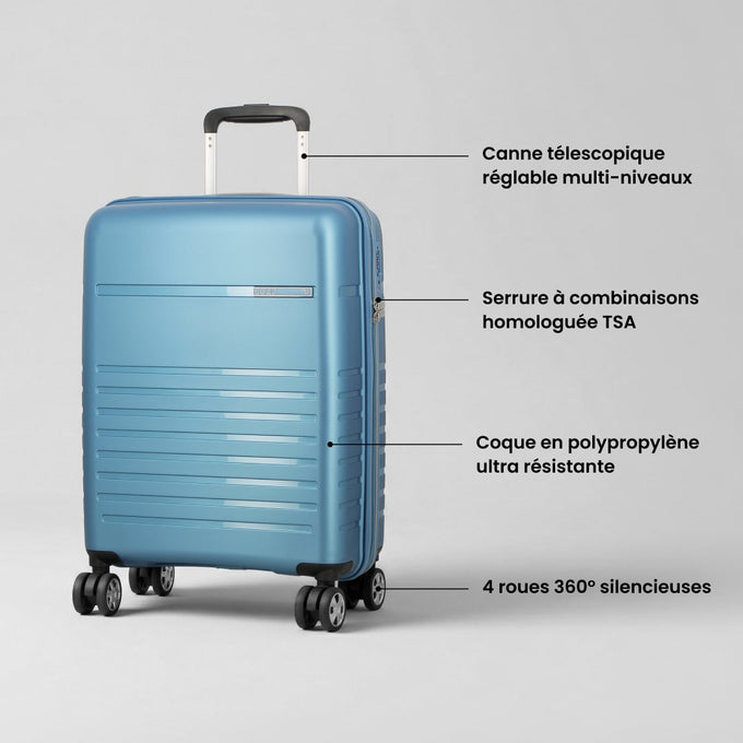Valise cabine 55x35 cm - Aven Jump | Coque résistante