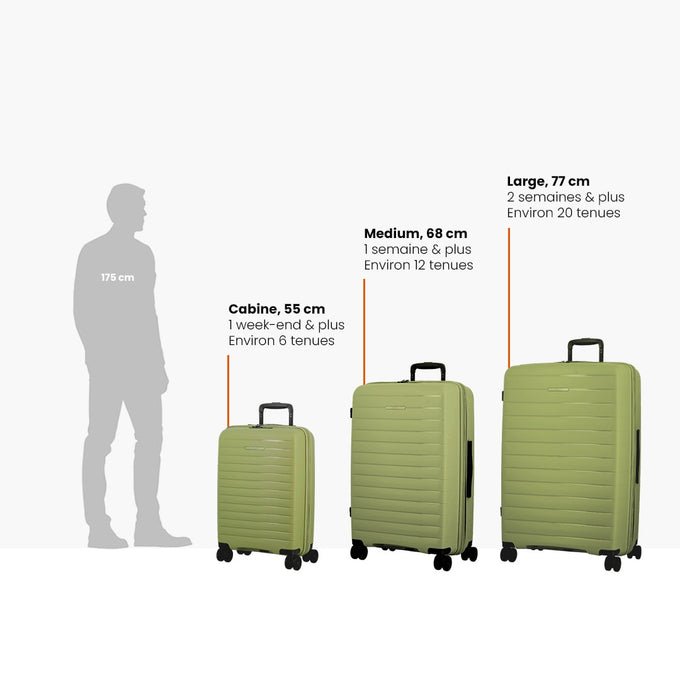 Valise Striper Medium 4 roues extensible 66x44x26/30 cm