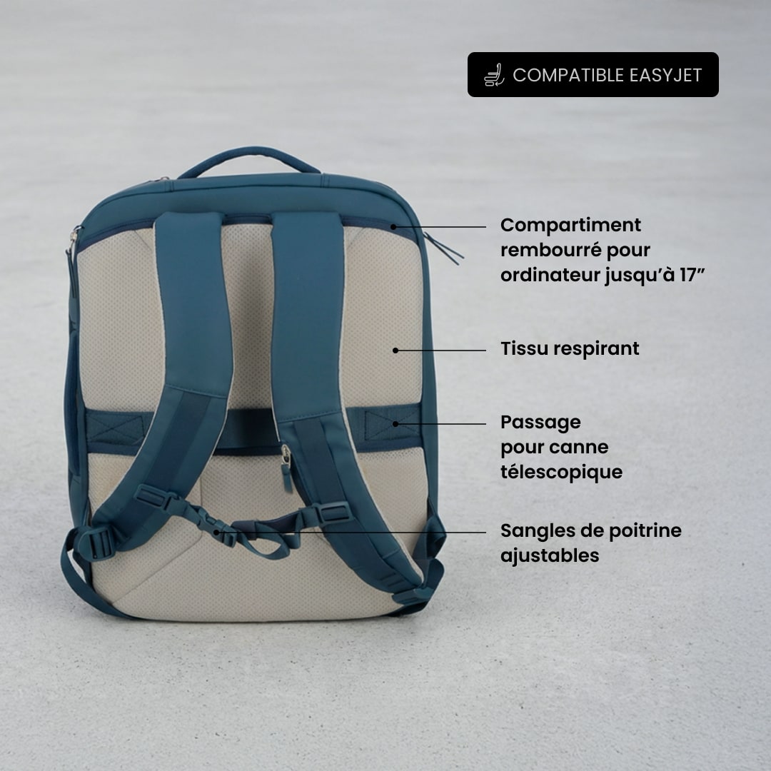 Sac à dos de voyage cabine 45 cm - Obsidian Jump | Compatible EasyJet