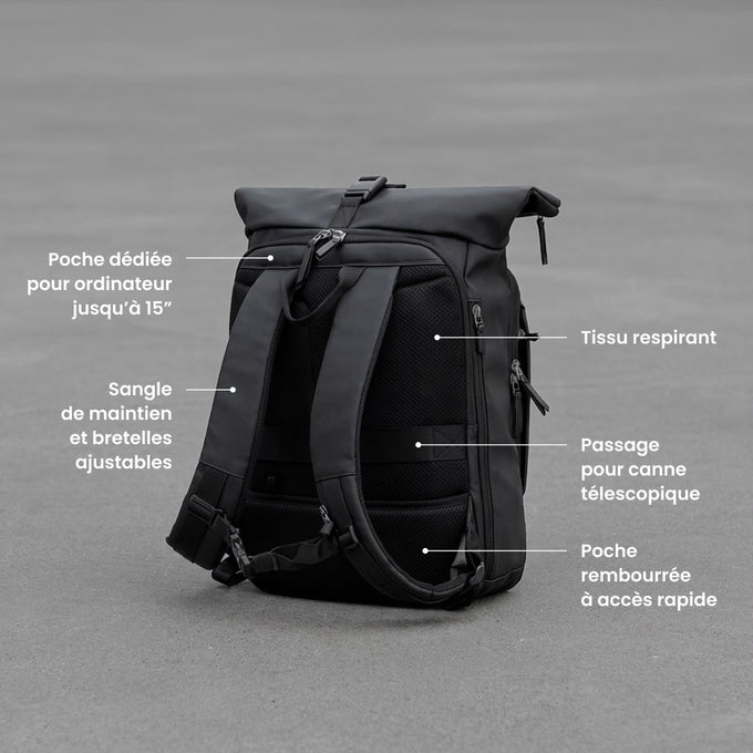 Sac à dos Rolltop - Obsidian Jump | Extensible